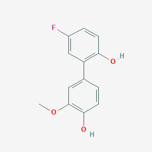 molecular formula C13H11FO3 B6379628 4-(5-Fluoro-2-hydroxyphenyl)-2-methoxyphenol, 95% CAS No. 1261926-84-4