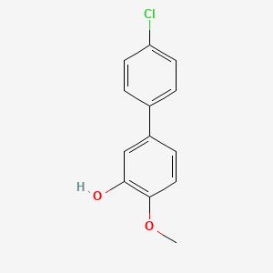 molecular formula C13H11ClO2 B6379635 5-(4-Chlorophenyl)-2-methoxyphenol, 95% CAS No. 57074-45-0