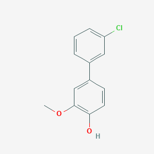 molecular formula C13H11ClO2 B6379655 4-(3-Chlorophenyl)-2-methoxyphenol, 95% CAS No. 1058124-77-8
