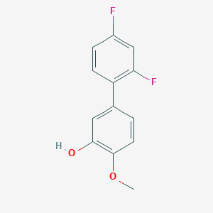 molecular formula C13H10F2O2 B6379663 5-(2,4-Difluorophenyl)-2-methoxyphenol, 95% CAS No. 1261954-47-5