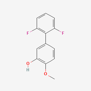 molecular formula C13H10F2O2 B6379679 5-(2,6-Difluorophenyl)-2-methoxyphenol, 95% CAS No. 1261954-60-2