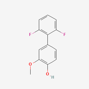 molecular formula C13H10F2O2 B6379686 4-(2,6-Difluorophenyl)-2-methoxyphenol, 95% CAS No. 1261903-53-0