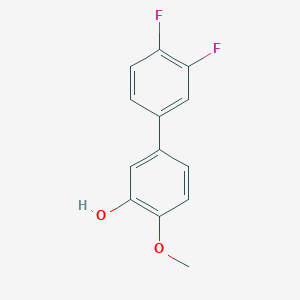 molecular formula C13H10F2O2 B6379694 5-(3,4-Difluorophenyl)-2-methoxyphenol, 95% CAS No. 1261989-26-7