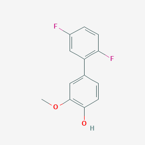 molecular formula C13H10F2O2 B6379708 4-(2,5-Difluorophenyl)-2-methoxyphenol, 95% CAS No. 1261890-66-7