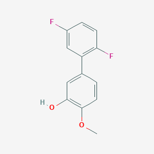 molecular formula C13H10F2O2 B6379717 5-(2,5-Difluorophenyl)-2-methoxyphenol, 95% CAS No. 1261989-25-6