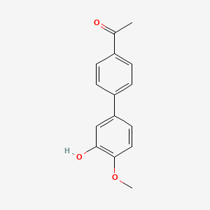 molecular formula C15H14O3 B6379748 5-(4-Acetylphenyl)-2-methoxyphenol, 95% CAS No. 1261926-93-5
