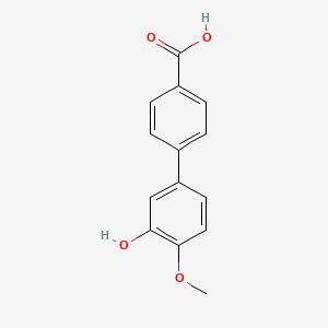 molecular formula C14H12O4 B6379759 5-(4-Carboxyphenyl)-2-methoxyphenol, 95% CAS No. 1261989-32-5