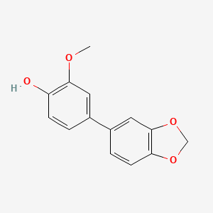 molecular formula C14H12O4 B6379763 2-Methoxy-4-(3,4-methylenedioxyphenyl)phenol, 95% CAS No. 1261900-76-8