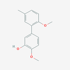 molecular formula C15H16O3 B6379768 5-(2-Methoxy-5-methylphenyl)-2-methoxyphenol, 95% CAS No. 1261954-25-9