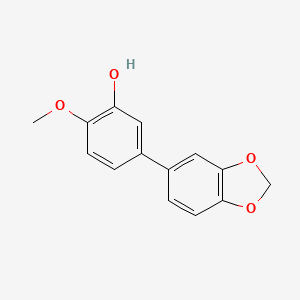 molecular formula C14H12O4 B6379774 2-Methoxy-5-(3,4-methylenedioxyphenyl)phenol, 95% CAS No. 1261954-20-4