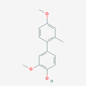 molecular formula C15H16O3 B6379784 4-(4-Methoxy-2-methylphenyl)-2-methoxyphenol, 95% CAS No. 1261920-00-6