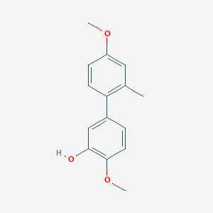 molecular formula C15H16O3 B6379790 5-(4-Methoxy-2-methylphenyl)-2-methoxyphenol, 95% CAS No. 1262001-06-8