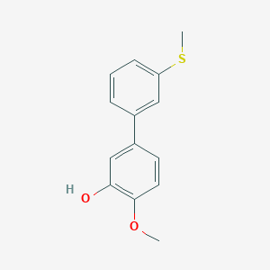 molecular formula C14H14O2S B6379813 2-Methoxy-5-(3-methylthiophenyl)phenol, 95% CAS No. 1261947-90-3
