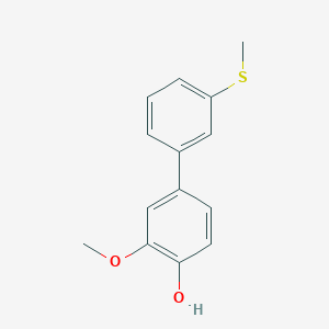molecular formula C14H14O2S B6379820 2-Methoxy-4-(3-methylthiophenyl)phenol, 95% CAS No. 1261890-87-2