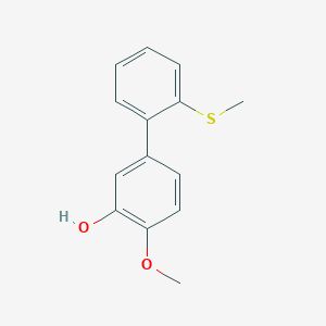 molecular formula C14H14O2S B6379824 2-Methoxy-5-(2-methylthiophenyl)phenol, 95% CAS No. 1261954-72-6