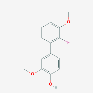 molecular formula C14H13FO3 B6379837 4-(2-Fluoro-3-methoxyphenyl)-2-methoxyphenol, 95% CAS No. 1261948-14-4