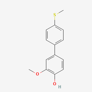 molecular formula C14H14O2S B6379853 2-Methoxy-4-(4-methylthiophenyl)phenol, 95% CAS No. 1261926-98-0
