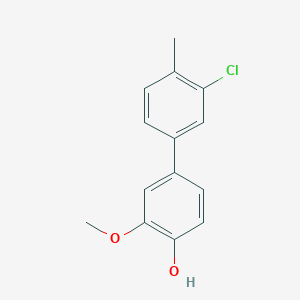 molecular formula C14H13ClO2 B6379908 4-(3-Chloro-4-methylphenyl)-2-methoxyphenol, 95% CAS No. 1261950-70-2