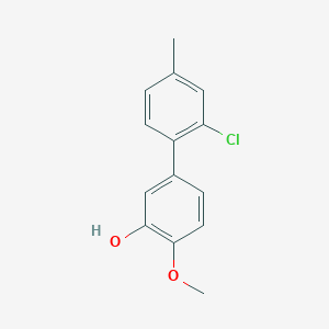 molecular formula C14H13ClO2 B6379915 5-(2-Chloro-4-methylphenyl)-2-methoxyphenol, 95% CAS No. 1261954-97-5