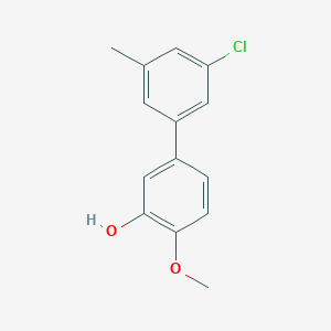 molecular formula C14H13ClO2 B6379918 5-(3-Chloro-5-methylphenyl)-2-methoxyphenol, 95% CAS No. 1261901-12-5