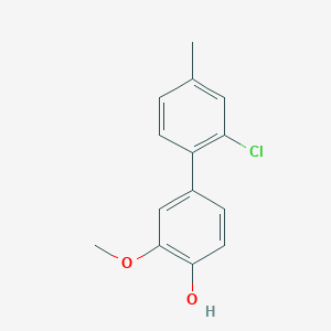 molecular formula C14H13ClO2 B6379925 4-(2-Chloro-4-methylphenyl)-2-methoxyphenol, 95% CAS No. 1261997-62-9