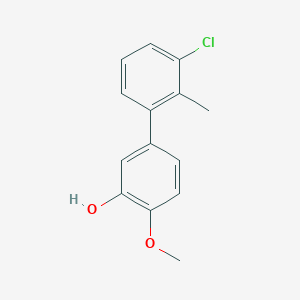 molecular formula C14H13ClO2 B6379926 5-(3-Chloro-2-methylphenyl)-2-methoxyphenol, 95% CAS No. 1261901-10-3