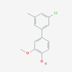 molecular formula C14H13ClO2 B6379930 4-(3-Chloro-5-methylphenyl)-2-methoxyphenol, 95% CAS No. 1261955-10-5
