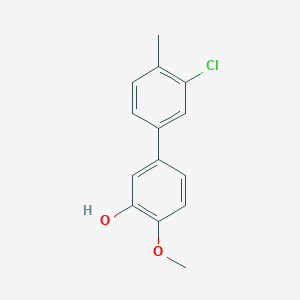 molecular formula C14H13ClO2 B6379932 5-(3-Chloro-4-methylphenyl)-2-methoxyphenol, 95% CAS No. 1261920-51-7