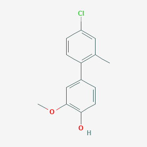 molecular formula C14H13ClO2 B6379934 4-(4-Chloro-2-methylphenyl)-2-methoxyphenol, 95% CAS No. 1261920-68-6