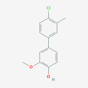 molecular formula C14H13ClO2 B6379935 4-(4-Chloro-3-methylphenyl)-2-methoxyphenol, 95% CAS No. 1261920-79-9