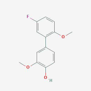 molecular formula C14H13FO3 B6379941 4-(5-Fluoro-2-methoxyphenyl)-2-methoxyphenol, 95% CAS No. 1261903-89-2