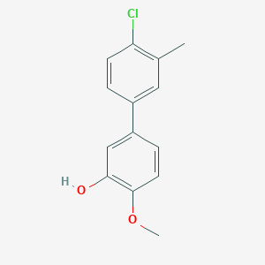 molecular formula C14H13ClO2 B6379953 5-(4-Chloro-3-methylphenyl)-2-methoxyphenol, 95% CAS No. 1261989-42-7
