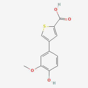molecular formula C12H10O4S B6379960 4-(2-Carboxythiophene-4-yl)-2-methoxyphenol, 95% CAS No. 1261920-91-5