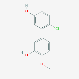 molecular formula C13H11ClO3 B6379964 5-(2-Chloro-5-hydroxyphenyl)-2-methoxyphenol, 95% CAS No. 1261989-36-9
