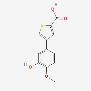 molecular formula C12H10O4S B6379969 5-(2-Carboxythiophene-4-yl)-2-methoxyphenol, 95% CAS No. 1261891-01-3