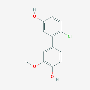 molecular formula C13H11ClO3 B6379974 4-(2-Chloro-5-hydroxyphenyl)-2-methoxyphenol, 95% CAS No. 1261978-25-9