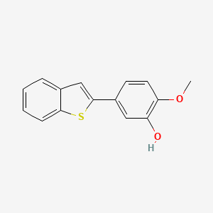 molecular formula C15H12O2S B6379995 5-[Benzo(b)thiophen-2-yl]-2-methoxyphenol, 95% CAS No. 1261891-24-0