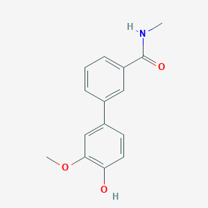 molecular formula C15H15NO3 B6380031 2-Methoxy-4-[3-(N-methylaminocarbonyl)phenyl]phenol, 95% CAS No. 1261891-30-8