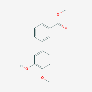 molecular formula C15H14O4 B6380039 5-(3-Methoxycarbonylphenyl)-2-methoxyphenol, 95% CAS No. 1261896-84-7