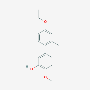 molecular formula C16H18O3 B6380053 5-(4-Ethoxy-2-methylphenyl)-2-methoxyphenol, 95% CAS No. 1261921-69-0