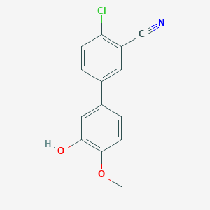 molecular formula C14H10ClNO2 B6380055 5-(4-Chloro-3-cyanophenyl)-2-methoxyphenol, 95% CAS No. 1261896-86-9