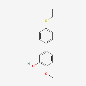 molecular formula C15H16O2S B6380073 5-(4-Ethylthiophenyl)-2-methoxyphenol, 95% CAS No. 1261922-24-0