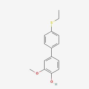 molecular formula C15H16O2S B6380086 4-(4-Ethylthiophenyl)-2-methoxyphenol, 95% CAS No. 1261891-32-0
