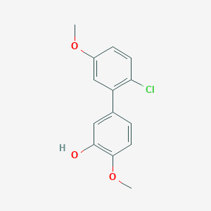 molecular formula C14H13ClO3 B6380144 5-(2-Chloro-5-methoxyphenyl)-2-methoxyphenol, 95% CAS No. 1261978-67-9