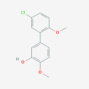 molecular formula C14H13ClO3 B6380150 5-(5-Chloro-2-methoxyphenyl)-2-methoxyphenol, 95% CAS No. 1261922-55-7