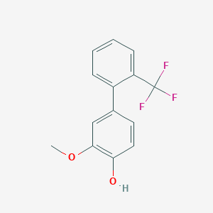 molecular formula C14H11F3O2 B6380161 2-Methoxy-4-(2-trifluoromethylphenyl)phenol, 95% CAS No. 1261898-81-0