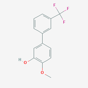 molecular formula C14H11F3O2 B6380165 2-Methoxy-5-(3-trifluoromethylphenyl)phenol, 95% CAS No. 1261979-03-6