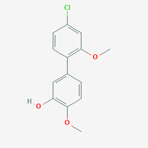 molecular formula C14H13ClO3 B6380169 5-(4-Chloro-2-methoxyphenyl)-2-methoxyphenol, 95% CAS No. 1261978-93-1