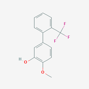 molecular formula C14H11F3O2 B6380170 2-Methoxy-5-(2-trifluoromethylphenyl)phenol, 95% CAS No. 1261989-54-1