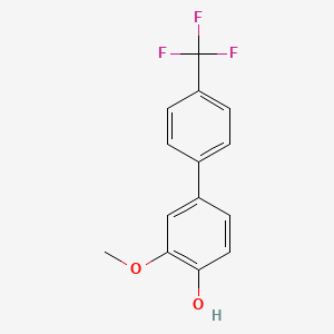 molecular formula C14H11F3O2 B6380177 2-Methoxy-4-(4-trifluoromethylphenyl)phenol, 95% CAS No. 1058138-68-3